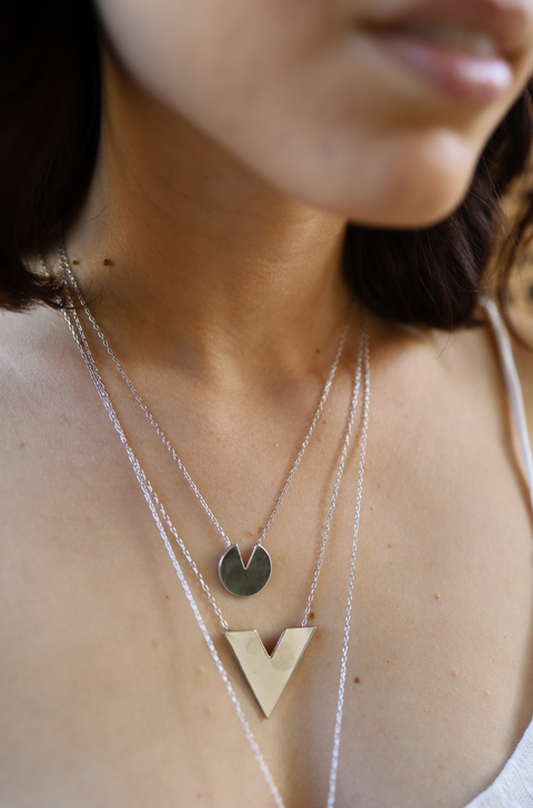 Disc V Cut Out Necklace