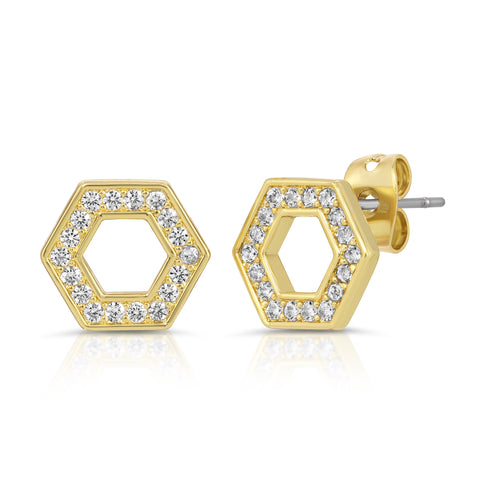 Pavé Honeycomb Studs
