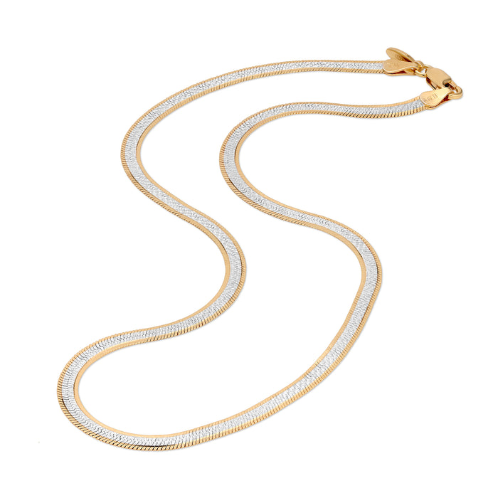 Italian Brilliance™ Diamond-Cut 4.5mm Wheat Chain Necklace in Hollow 14K Two -Tone Gold | Zales Outlet
