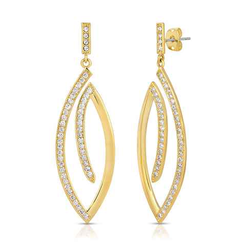 Pavé Leaf Earrings