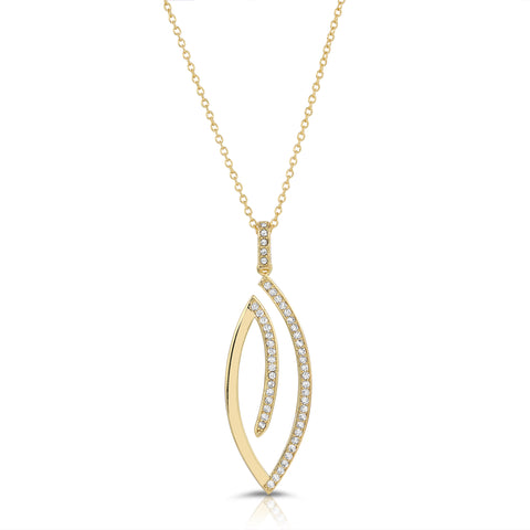 Pavé Leaf Pendant Necklace