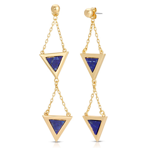 Double Triad Stone Earrings