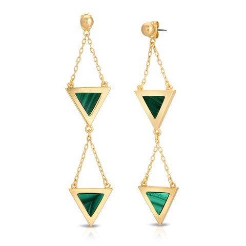 Double Triad Stone Earrings
