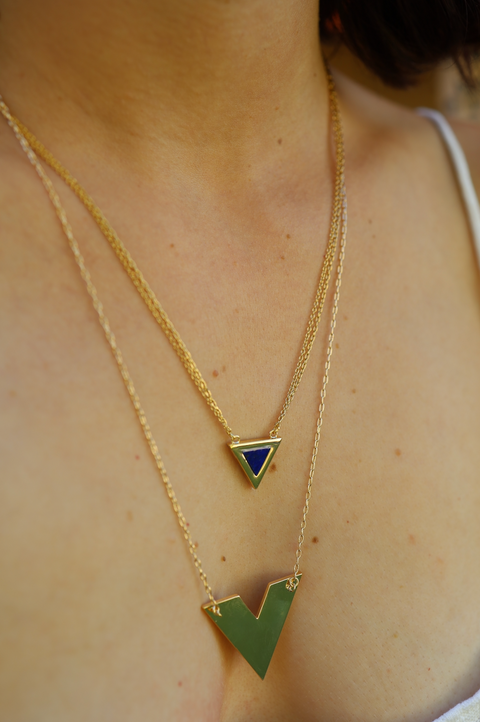 Triad Stone Inlay Necklace