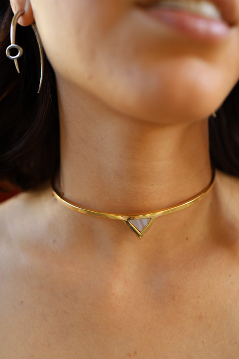 Triad Agate Inlay Collar